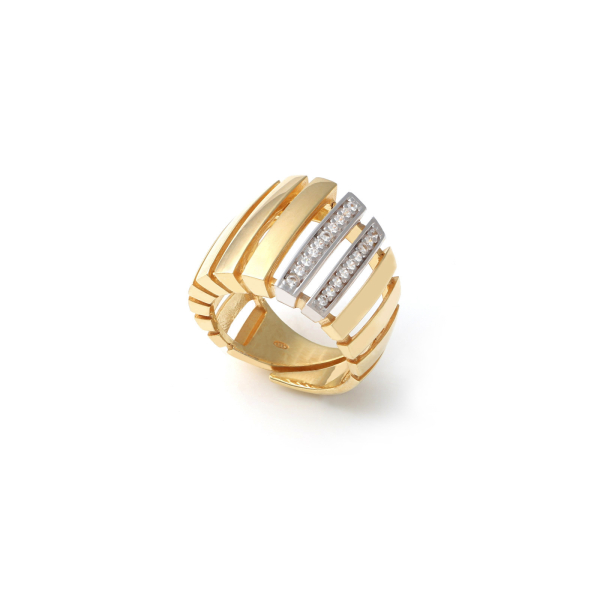 Golden silver maxi band ring