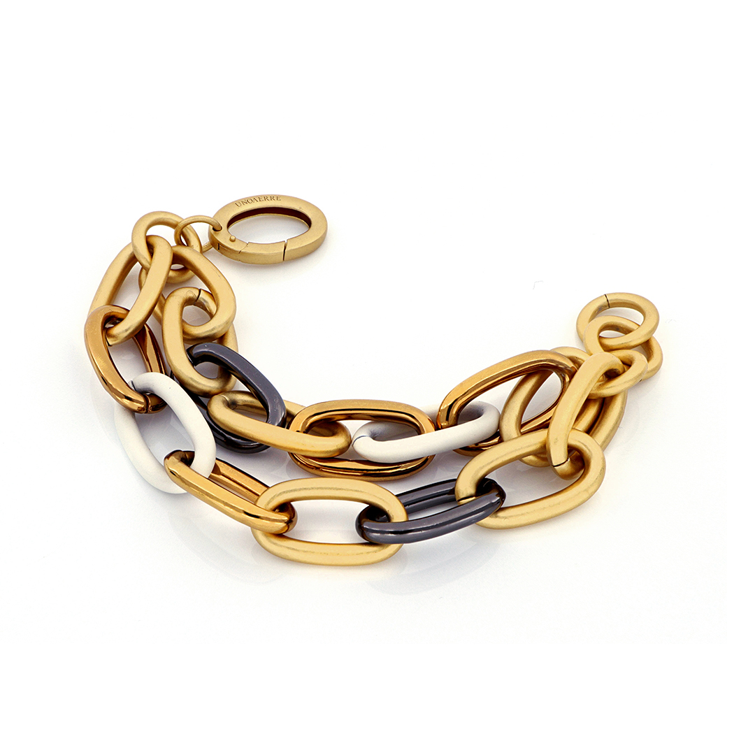 Unoaerre bracciale in bronzo giallo marrone e nero 502918 | UNOAERRE Gioielli