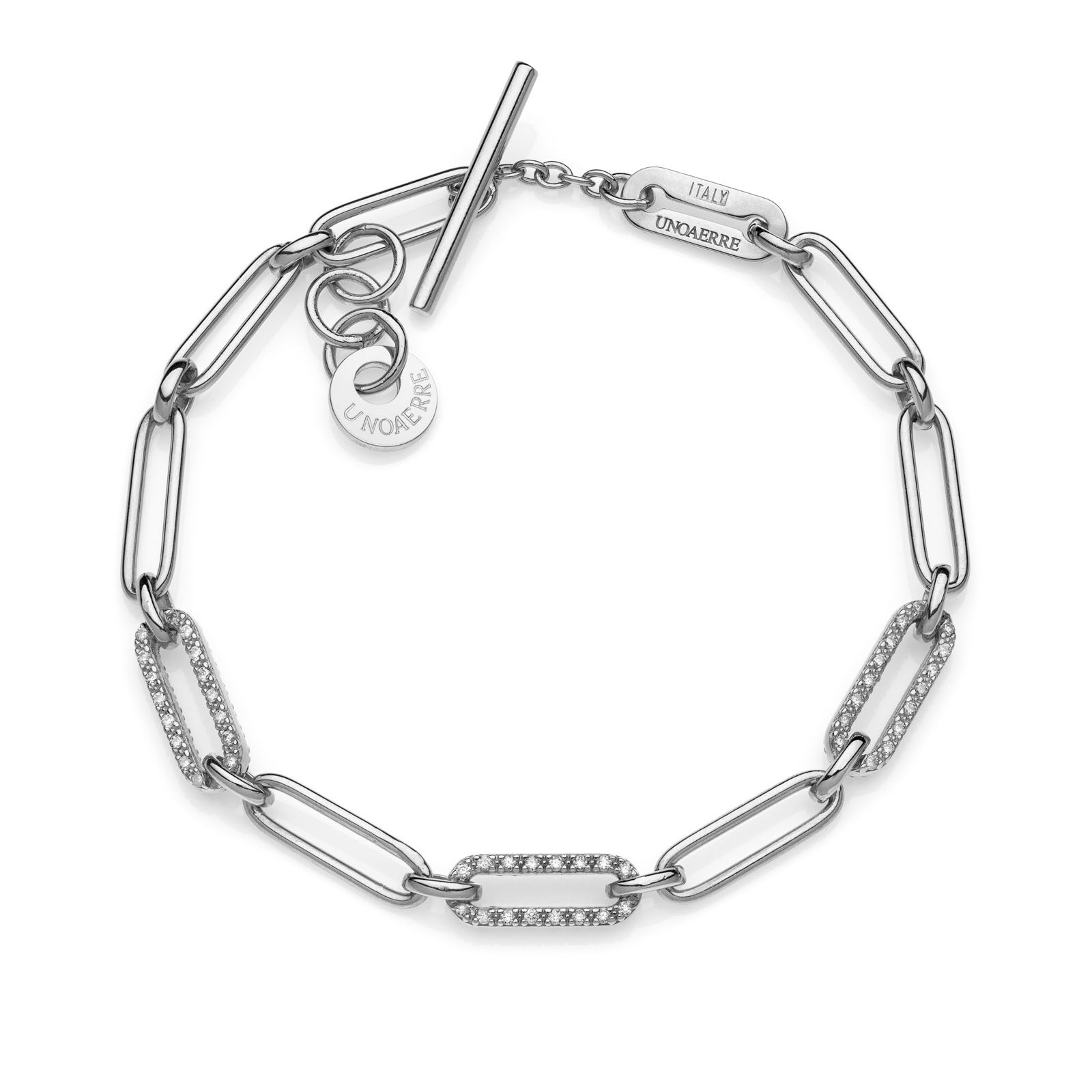 Unoaerre Bracciale in argento bianco con cubic zirconia bianchi | UNOAERRE Gioielli