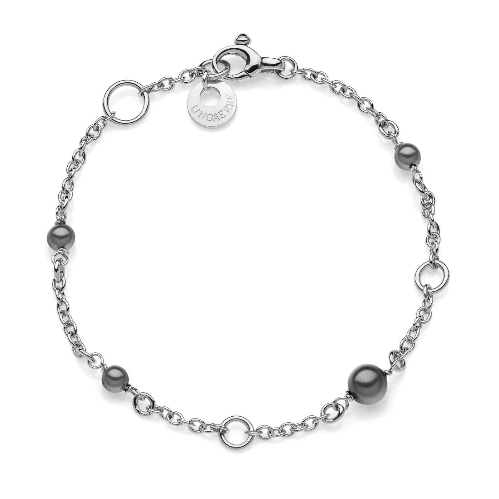 Unoaerre Unoaerre Bracciale in argento con perle nere | UNOAERRE Gioielli