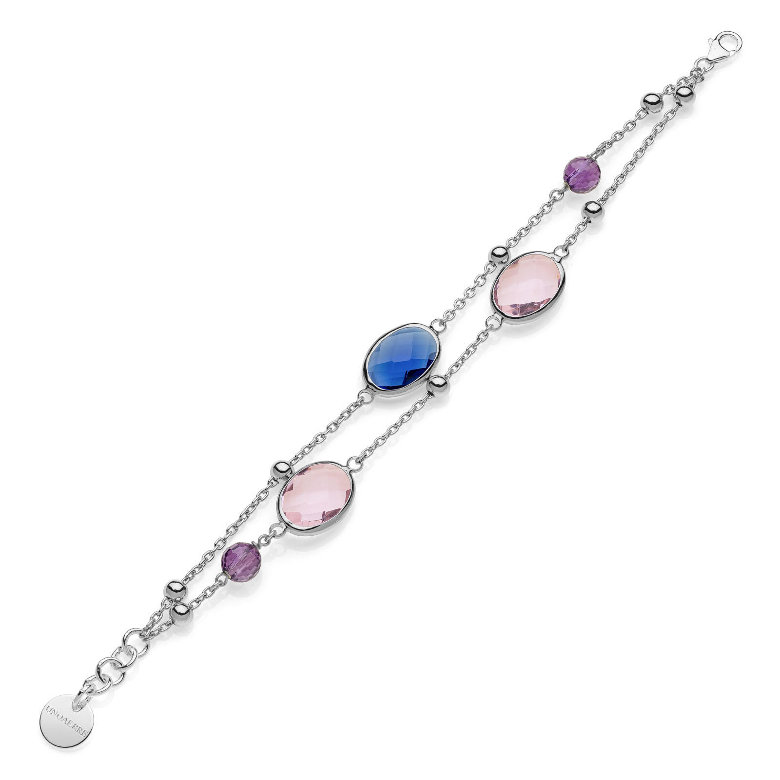 Unoaerre Bracciale donna con pietre rosa e blu | UNOAERRE Gioielli