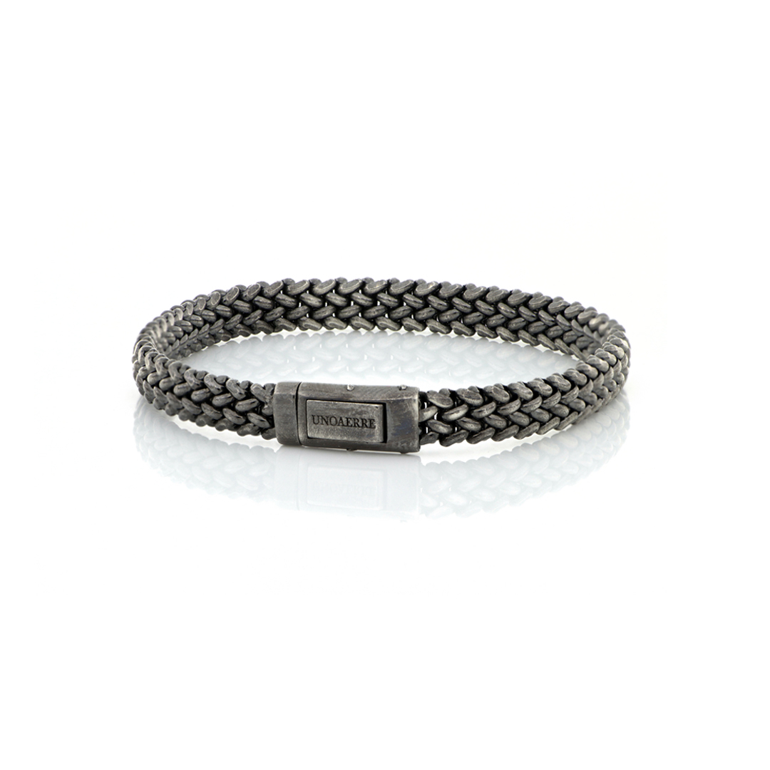 Unoaerre Bracciale Uomo in argento brunito 502704 | UNOAERRE Gioielli